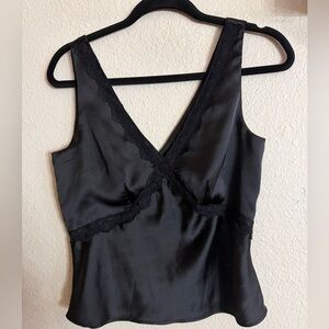 a new day Black Lace Trim Top